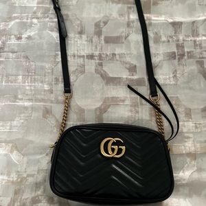 Authentic GG Marmont small matelassé shoulder bag